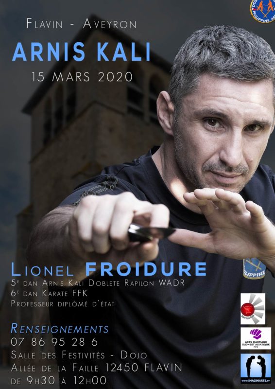 stage Arnis Kali en Aveyron Flavin en mars 2020 avec Lionel Froidure