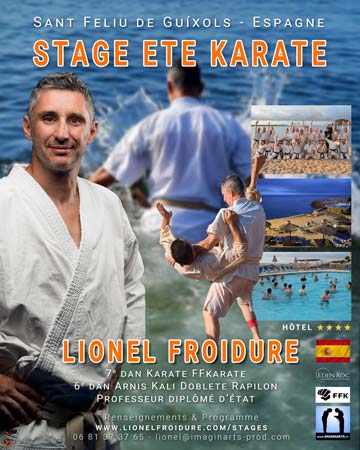affiche stage d'été de karaté avec Lionel Froidure